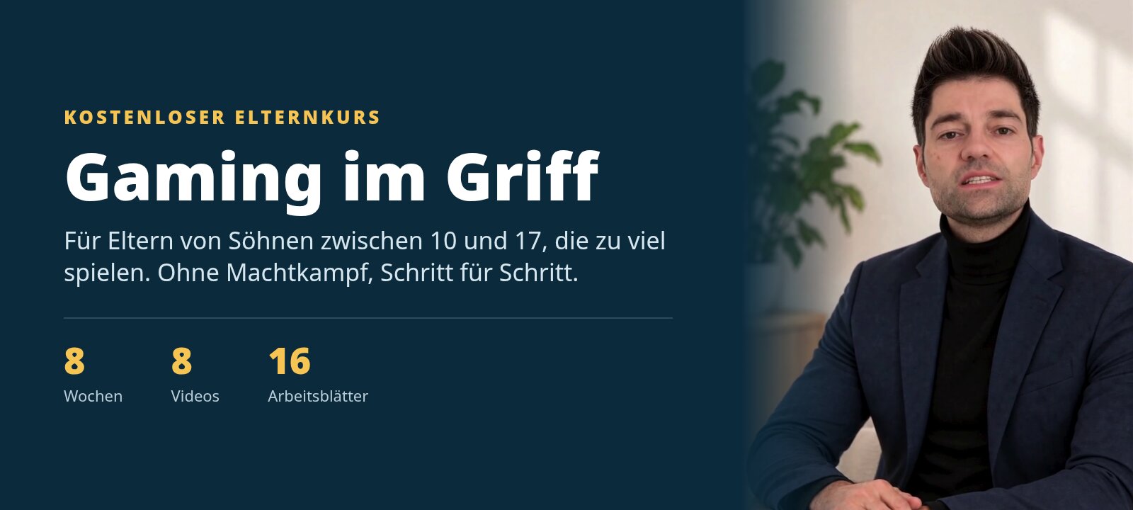 Gaming im Griff – kostenloser Elternkurs mit Dr. Armin Kaser, Psychologe